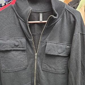 INC International Concepts Charcoal Zip-Up Jacket